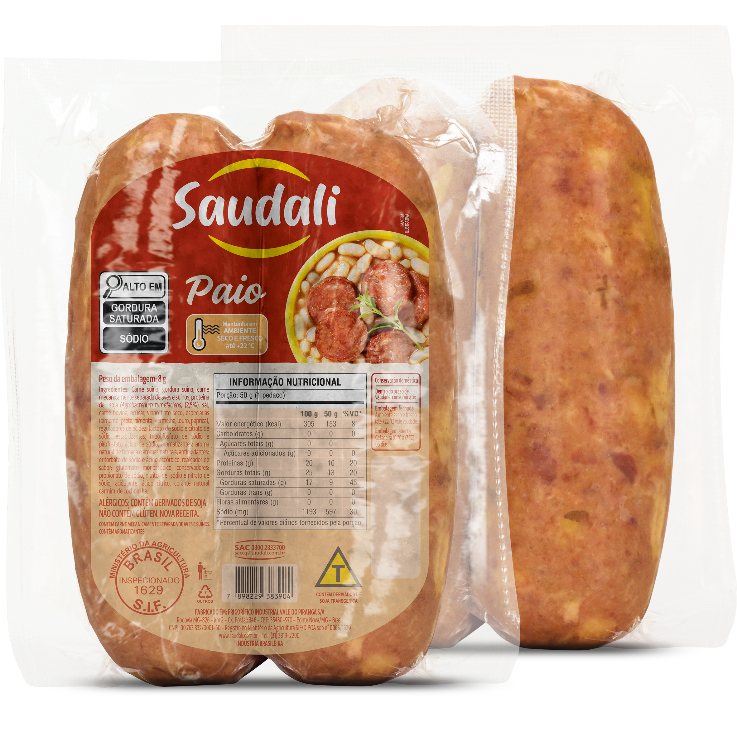 LINGUICA PAIO SAUDALI 2 GOMOS VACUO 300G