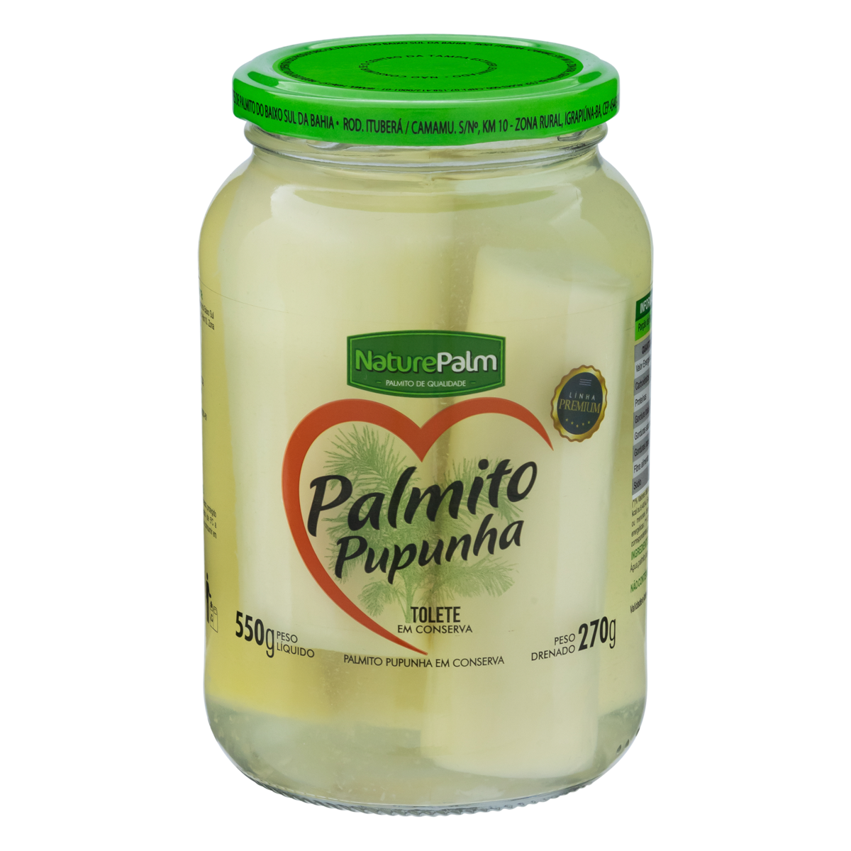 PALMITO PUPUNHA VD 270G INTEIRO