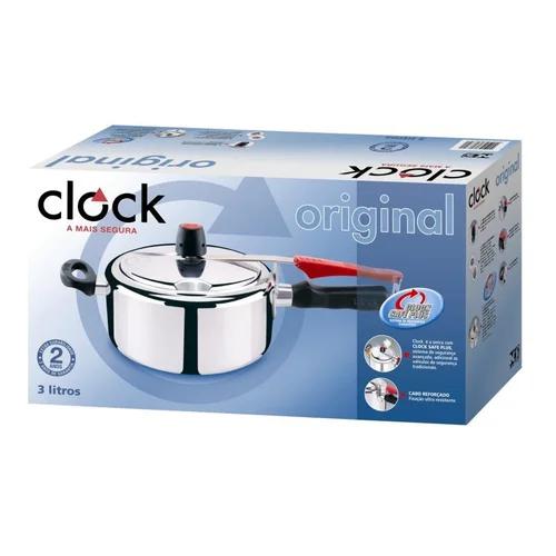 Panela Pressao Clock Polida 3L