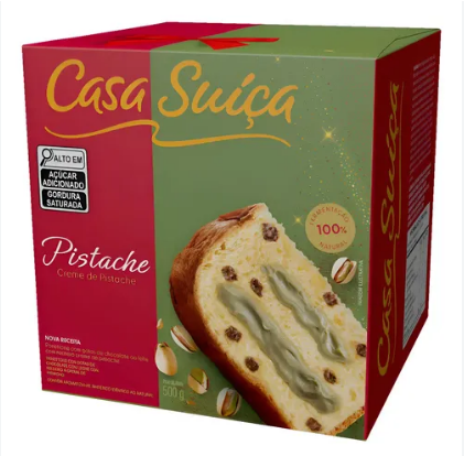 PANETTONE RECHEADO 450G PISTACHE CASA SUICA