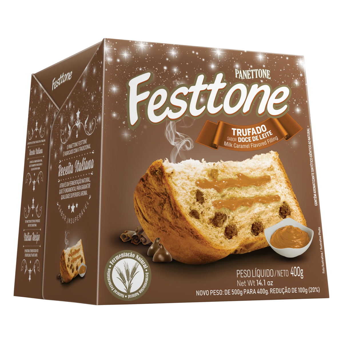 PANETTONE FESTTONE 400GR TRUFA DC LEITE
