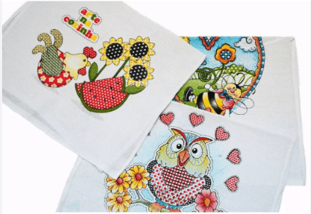 PANO PRATO C.C.A TEXTIL C/BAINHA ESTAMPADO 44X63CM