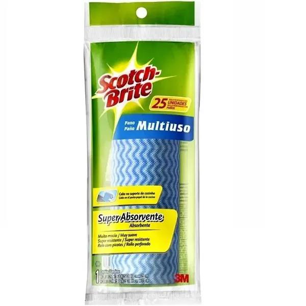 PANO MULTIUSO SCOTH BRITE ROLO 22 X 30 CM AZUL COM 25 UN