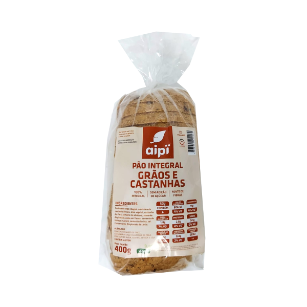 PAO FORMA 65% INT AI'PI 400G GRAOS E CASTANHA