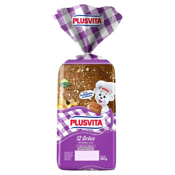 PAO PLUS VITA 53% INTEGRAL 350G 12 GRAOS
