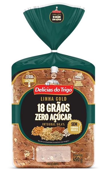 PAO INTEGRAL DELICIAS DO TRIGO 18GRAOS ZERO 450G