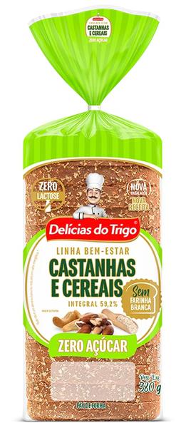 PAO INTEGRAL DELICIAS DO TRIGO CASTANHAS/CEREAIS ZERO 380G