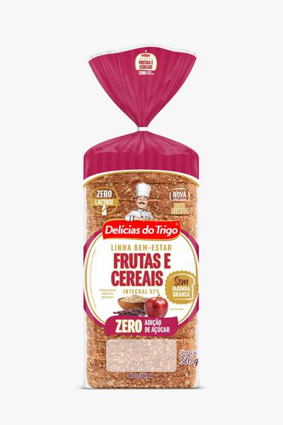 PAO INTEGRAL  DELICIAS DO TRIGO FRUTAS/CEREAIS ZERO 380G