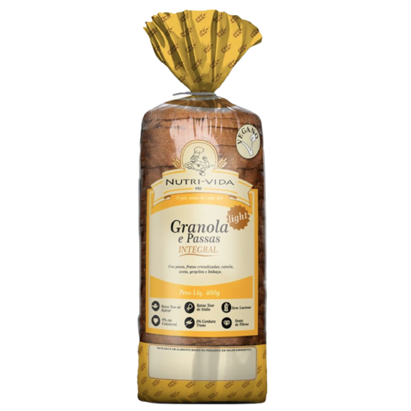 PAO DE FORMA NUTRI VIDA 400G GRANOLA E P