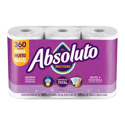PAPEL TOALHA ABSOLUTO C/3UN