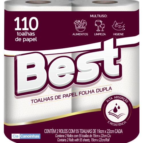 TOALHA DE PAPEL BEST C/2 ROLOS UNIDADE