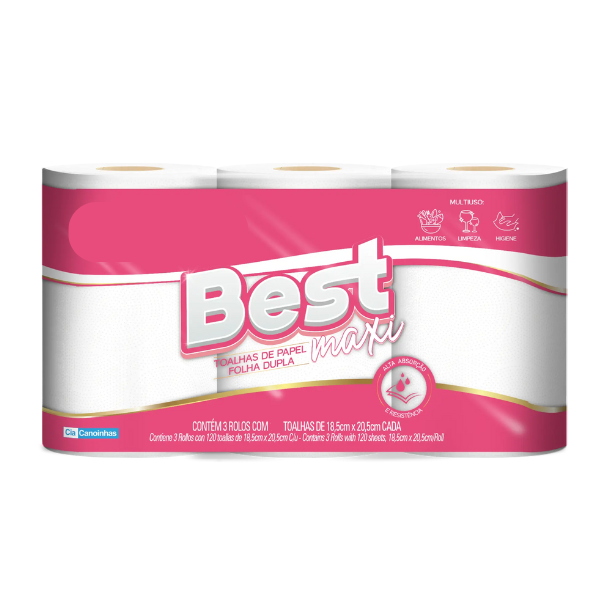 Toalha Papel Best Maxi Fd Pct 3un