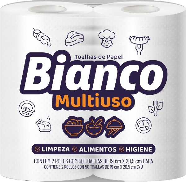 PAPEL TOALH BIANC MULTI 19CM 2UN 