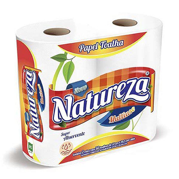 PAPEL TOALHA NATUREZA C/2 ROLOS = 100UN