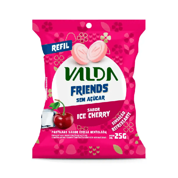 Pastilha Valda Friends S/ Acucar 25g Ice Cherry