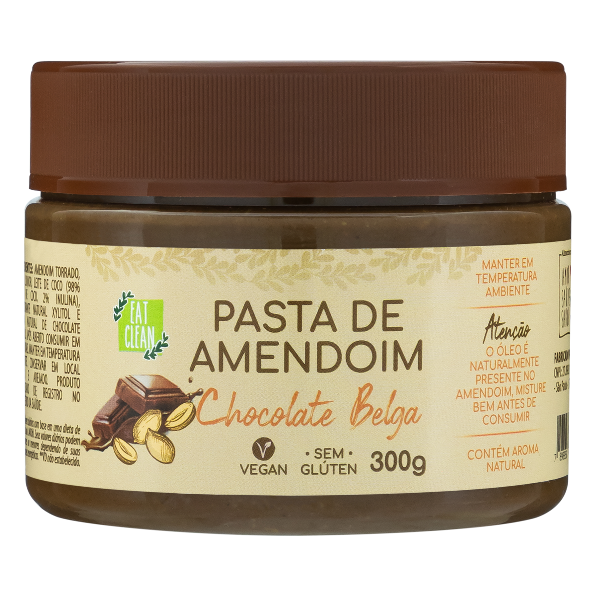 PASTA AMENDOIM EAT CLEAN 300G CHOC BELGA