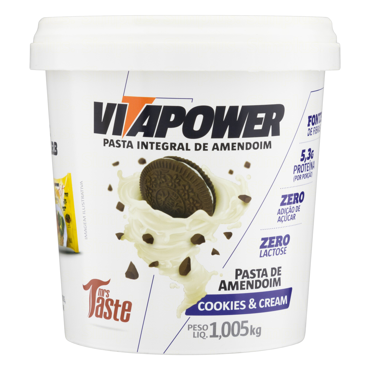 PASTA DE AMENDOIM INTEGRAL VITAPOWER COOKIES & CREAM ZERO 1,005KG