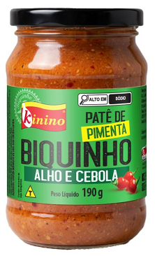 PATE PIMENTA BIQUINHO KININO ALHO E CEBOLA 190G