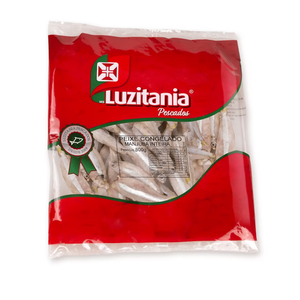 PEIXE MANJUBA INTEIRA LUZITANIA 800G