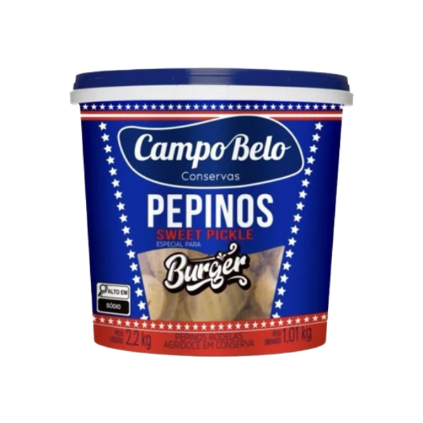 PEPINO BURGER CAMPO BELO FATIADO BF 1,01KG