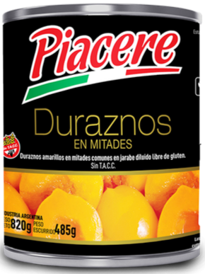 PESSEGO PIACERE EM METADES 485G