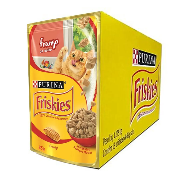 FRISKIES FRANGO/MOLHO GAT. ADULTO SACHE 85G