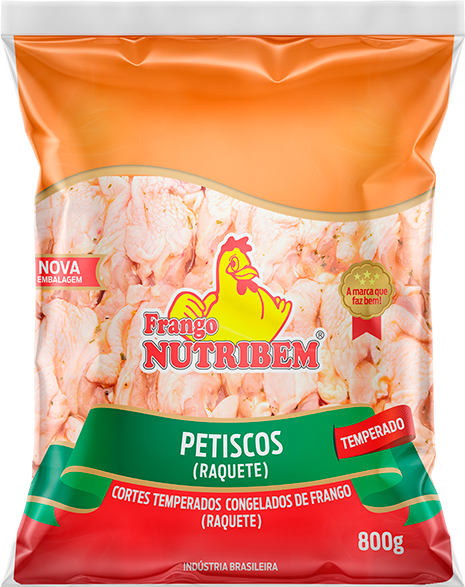 PETISCO DE FRANGO NUTRIBEM RAQUETE TEMPERADO 800G