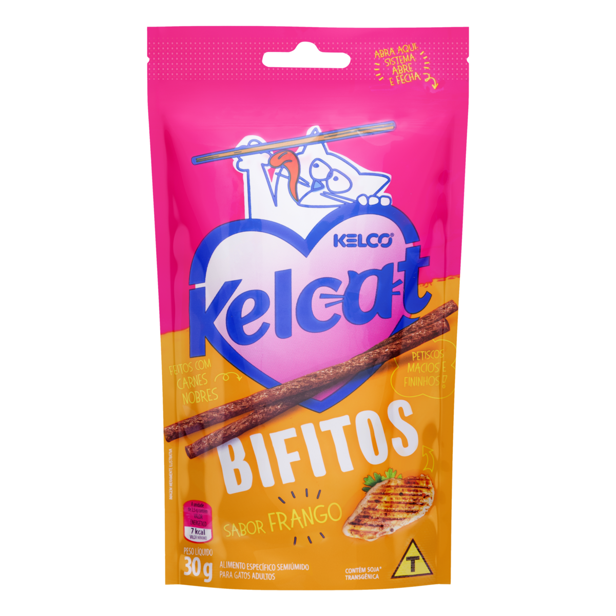 ALIMENTO GATO PETISCO BIFITOS KELCAT SACHE 30g FRANGO