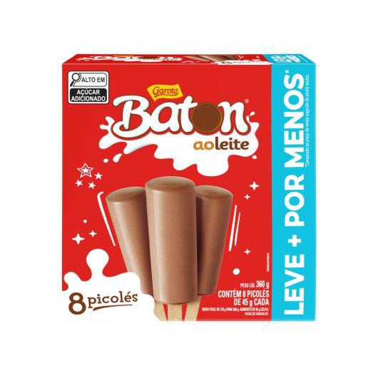 PICOLÉ BATON AO LEITE PACK 8UN LV+PG- 360G