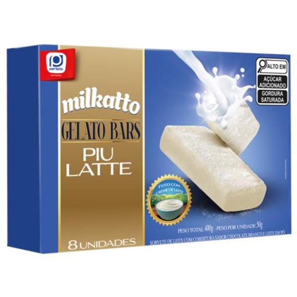 SORVETE PERFETTO MILKATTO GELATO BARS PIU LATTE 8UN
