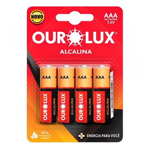 PILHA OUROLUX ALC.PALITO AAA 1.5V.4UN