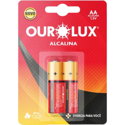 PILHA ALCALINA OUROLUX AA CT/2UN 1X10 ~