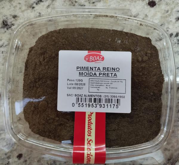 PIMENTA REINO MOIDA PRETA 120G BOAZ ALIMENTOS