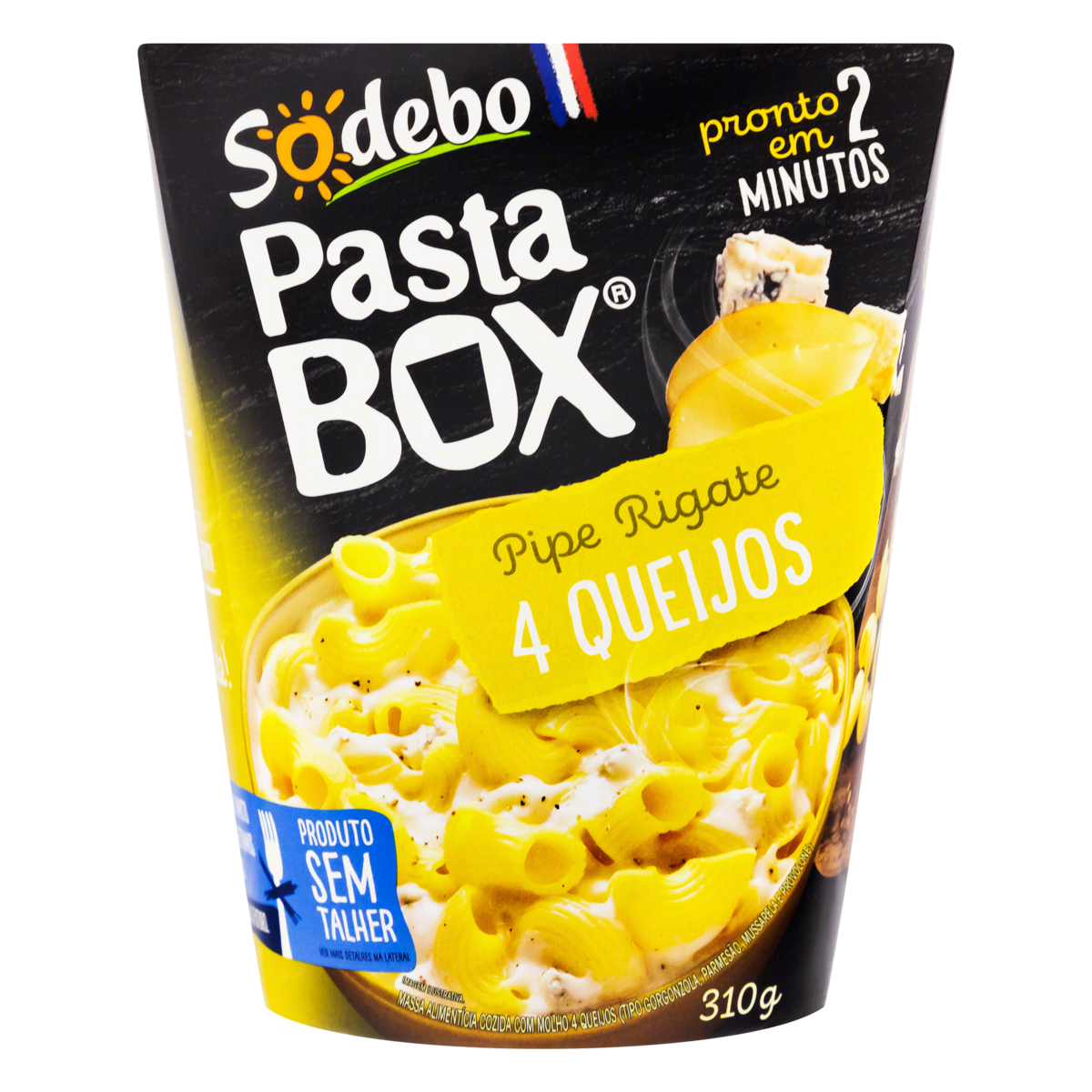 MASSA SODEBO P BOX PIPE 4 QUEIJOS 310GR