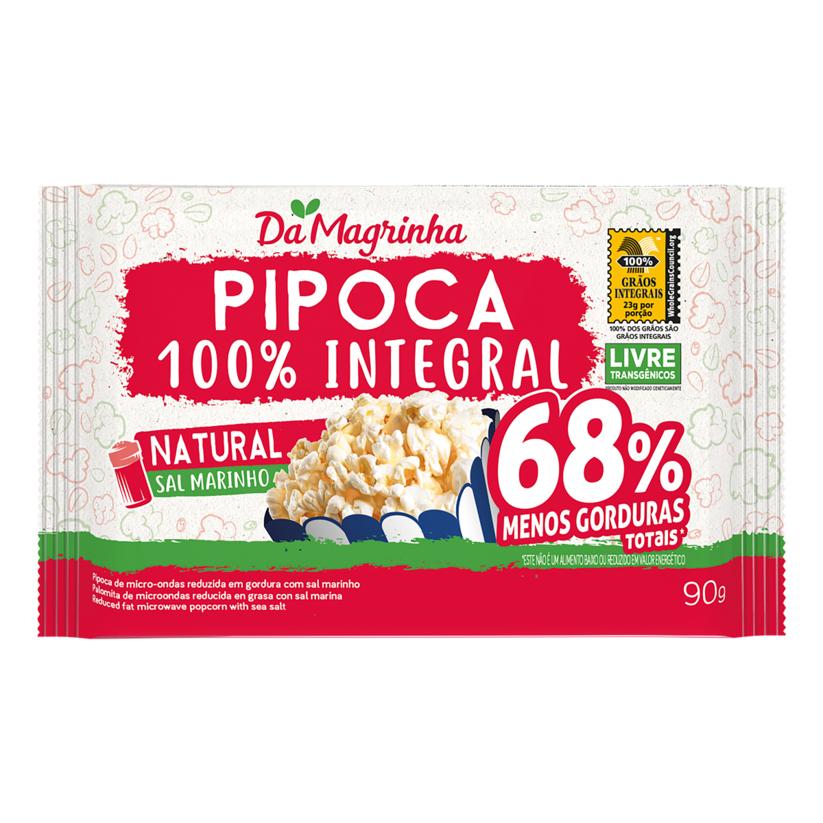 PIPOCA DA MAGRINH MICRO ONDA 90G NATURAL