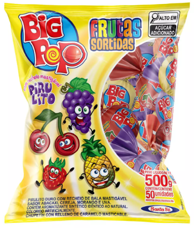 SANTA FE PIR.BIGPOPS FRUTAS 500G