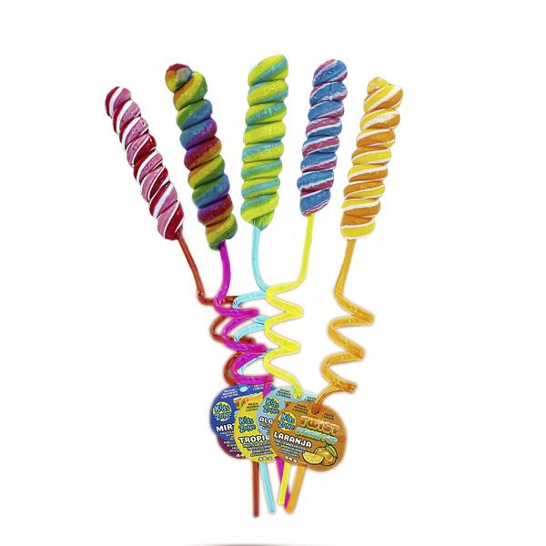Pirulito Kids Zone 44G Twist Straw Pop Frutas