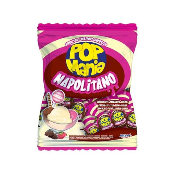 PIRULITO POP MANIA NAPOLITANO 500G
