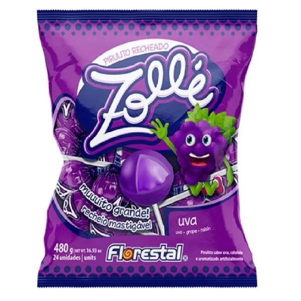 Pirulito Florestal Zolle 480g Uva