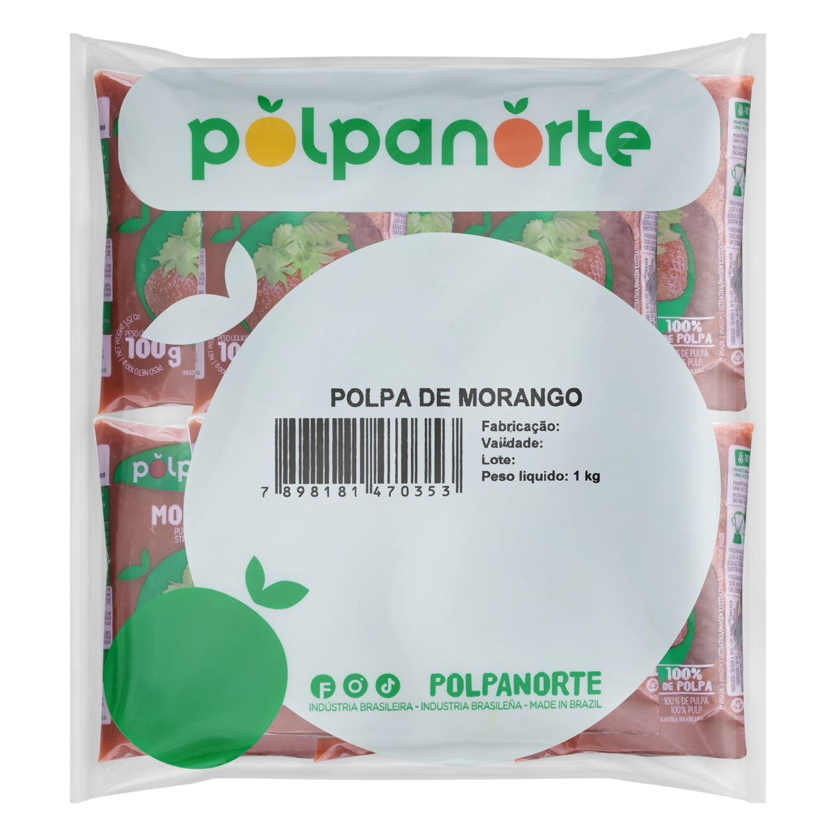 POLPA 100G POLPANORTE MORANGO
