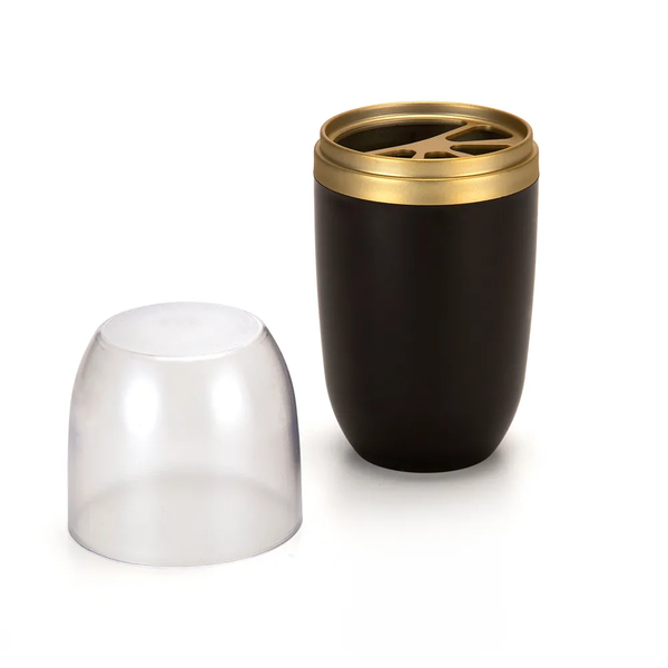 PORTA ESCOVA DE DENTE ARTHI DOURADO FOSCO 500ML C TAMPA
