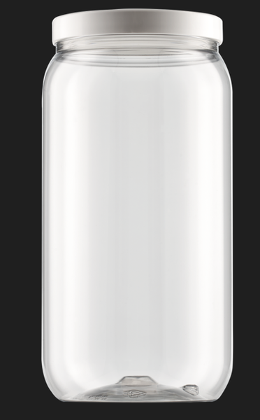 POTE PLASTICO TRANSPARENTE COM TAMPA 2,7L