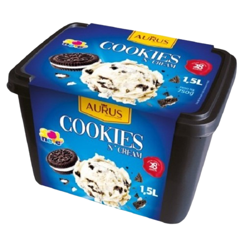 SORVETE SOL E NEVE AURUS COOKIES N CREAM 1,5L