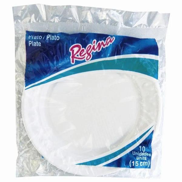 PRATO REGINA PLAST. BRANCO 15CM