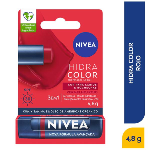 PROT LABIAL NIVEA CARE 4,8G COLOR VERMEL