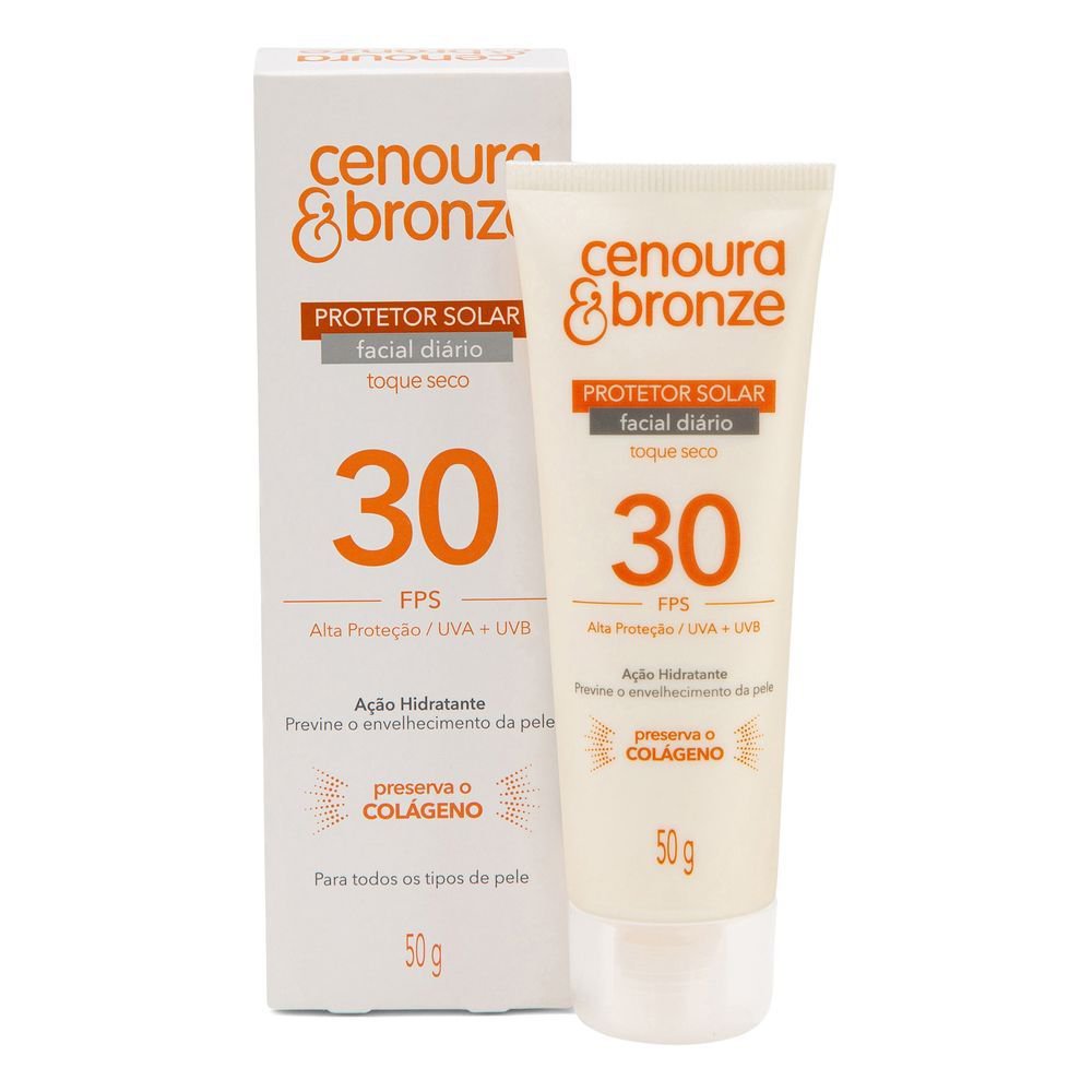 PROTETOR SOLAR FACIAL CENOURA E BRONZE FPS30 50g