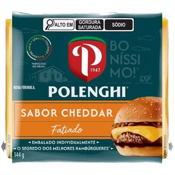 QUEIJO CHEDDAR POLENGHI FATIADO L8P7 144G