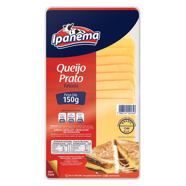 QUEIJO PRATO IPANEMA FATIADO 150G