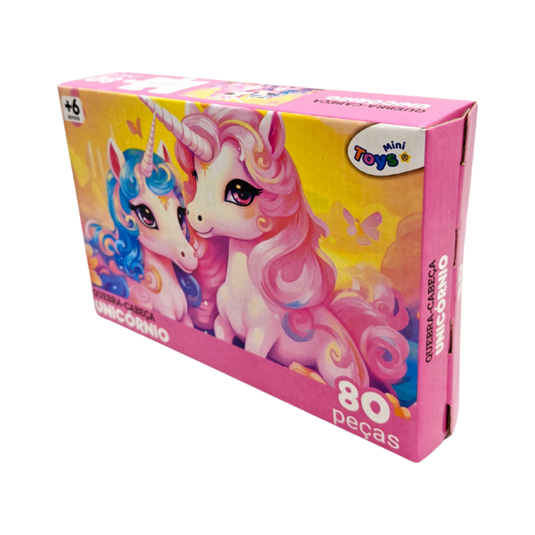 Brinq Quebra Cabeca 80 Pecas  Mini Toys Unicornio 6390