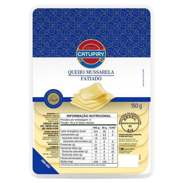 QUEIJO MUSSARELA FAT 150G CATUPIRY
